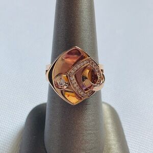 14k Rose Gold Diamond Ring Size 7 3/4